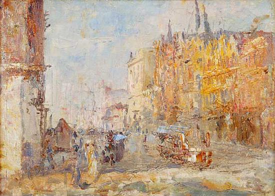Frederick Mccubbin Collins Street oil painting image